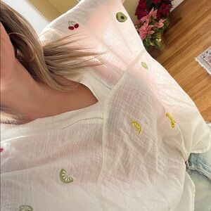 World Market Fruit Flowy Top